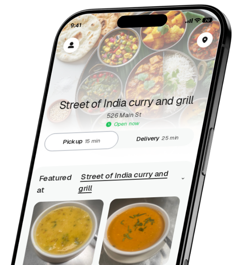 Street of India curry and grill app preview